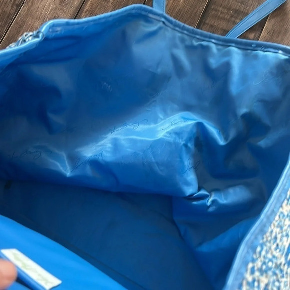 Vera Bradley Mesh Sequin Tote Camocat Blue | Authentic | - Picture 9 of 11
